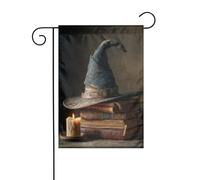 Chapeaux de sorcière - Drapeau de jardin vintage - 30 x 45 cm - Double face - Pour la ferme - Décorations extérieures - Drapeau de cour