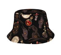 Chapeaux de sorcière et lune champignon sorcellerie chapeaux seau pour femmes hommes unisexe été pêcheur chapeaux adolescents casquette de protection solaire pliable tendance voyage plage vacances cas