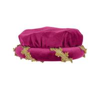 Chapeaux De Style Médiéval Pour Femme,Velours Matelassé Avec Bordure Dorée - Chapeau Renaissance À Bord Roulé - pour Fête de Vacances et Spectacle Scénique et Bal Masqué