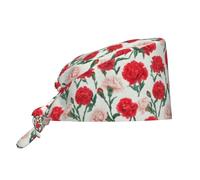 Chapeaux De Travail Unisexe, Nation Fleur Rouge Bonnet De Travail Respirant, Imprimé Chapeau De Beauté pour Femme Adulte