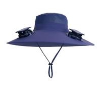 Chapeaux de ventilateur solaire pour hommes - Chapeau de de refroidissement alimenté par USB, double chapeau de ventilation, couvre-chef extérieur respirant à large bord, chapeau de protection
