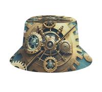 Chapeaux De Visière Engrenages Steampunk Cool Chapeau De Pêcheur Classique Chapeau De Plage Mode Chapeaux De Seau pour Soleil D'Extérieu Camping Été 56-58Cm