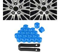 Chapeaux d'écrou de Roue de Voiture,20 PCS 19 mm Couvercle Cache-écrous écrou de roue automobile Automotive hub Screw Bolt tire Rim Wheel Nut External protection (Bleu)
