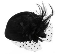 Chapeaux d'église pour femmes, fascinateurs chapeaux pour femmes filles vintage fleurie thé party hat cocktail voile fascinateurs féminins avec clips noirs fascinateur bandeau noir