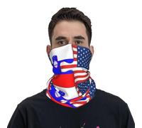 Chapeaux Demi-Visage Amitié Slovène, Slovène Et Américaine Anti-UV Écharpe Demi-Visage Séchage Rapide Cache-Cou pour Sports Adulte Extérieur