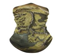 Chapeaux Demi-Visage Carte de la Terre du Milieu Multi-Usage Écharpe Demi-Visage Séchage Rapide Echarpe Gaiter pour Extérieur Sports 26X30cm