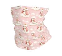 Chapeaux Demi-Visage Chien Mignon Imprimé Nuage Écharpe Tube Respirant Multi-Usage Headwrap pour Course À Pied Yoga Sports 25X50Cm