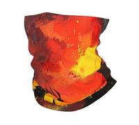 Chapeaux Demi-Visage Dragon Rouge Ciel Flammes Bâtiment Peinture Sombre Écharpe Tube Multifonctionnel Élastique Cache-Col pour Extérieur Adulte Homme 25X50Cm