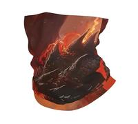 Chapeaux Demi-Visage Dragon Souffle De Feu Noir Sombre Écharpe Tube Unisexe Ultra-Douce Cache-Col pour Homme Sports Extérieur 25X50Cm