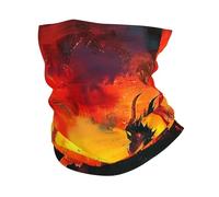 Chapeaux Demi-Visage Peinture De Flammes De Dragon, Ciel Rouge, Bâtiment Sombre Protection du Visage Anti-Solaire Élastique Headwrap pour Cyclisme Vélo Yoga 25X50Cm