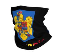 Chapeaux Demi-Visage Texte De L'Emblème National De La Roumanie Echarpe Tête Pirate Respirant Headwrap pour Randonnée, Course À Pied, Yoga