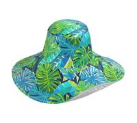 Chapeaux d'été pliables à motif de feuille de palmier géométrique abstrait pour femme pour le jardinage, chapeaux de soleil décoratifs, protection UV pour femme, voyage, vacances, incontournables