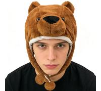 Chapeaux d'hiver animaux pour,Chapeau doux chaud costume de dessin animé pour les fêtes avec oreilles - chapeaux d'hiver pour,Pour pique-niques, excursions, fêtes du Nouvel An