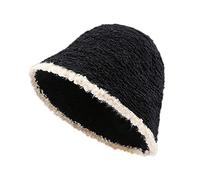 Chapeaux d'hiver chauds pour femmes, chapeaux de pêcheur, chapeaux de bassin, visières pour hommes, Noir , M
