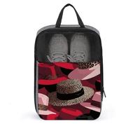 Chapeaux élégants en rose, rouge, noir, sac à chaussures léopard pour voyage, usage quotidien, sac de rangement anti-poussière pour chaussures de golf