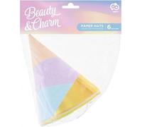 Chapeaux en papier pastel 6 pièces (Party - chapeaux)