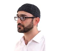 Chapeaux en velours turcs pour hommes musulmans d'hiver avec bord roulé Kufi, Taqiya, Takke, Peci, casquettes islamiques, cadeaux islamiques - ihvan online, Smoky., Taille unique