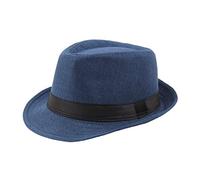 Chapeaux Fedora à Bord Court pour Hommes 1920 Gangster Chapeau de Style Vintage avec Bandes Noires 8 Couleur Unie Taille Unique