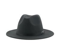 Chapeaux Fedora Trilby Chapeau Feutre Chapeaux pour Femmes Fedora Chapeau Hommes Casquettes Solide Tenue Décontractée Formelle Vintage Large 56-58 Cm (Adultes) Gris Foncé