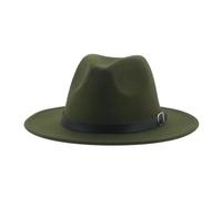 Chapeaux Fedora Trilby Chapeau Feutre Chapeaux pour Femmes Fedora Chapeau Hommes Casquettes Solide Tenue Décontractée Formelle Vintage Large 60-62 Cm (XL) Vert Armée