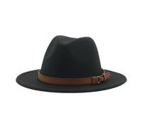 Chapeaux Fedora Trilby Chapeau Feutre Fedora Chapeaux pour Femmes Hommes À Large Bord Solide Femmes Chapeaux Bande Ceinture Classique Chapeaux Formels 52-54 Cm (Enfants) Noir