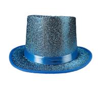 Chapeaux hauts de couleur vive pour festival musical adulte tous assortis chapeau unisexe couvre-chef spectacle jeu de rôle chapeau haut coloré, bleu, Taille unique