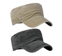 Chapeaux Militaires À Dessus Plat 2 Pièces, Forme Classique À Dessus Plat, Design De Style Militaire, À La Mode Et Polyvalent, Adaptés À Un Usage Extérieur Et Quotidien