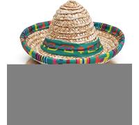 Chapeaux Mini Sombrero pour Fêtes, Sombrero Mexicain Tissé, Accessoires de Déguisement à Large Bord pour Anniversaire Animaux et