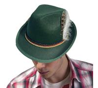 Chapeaux Oktoberfest pour homme - Chapeau de jazz non tissé, accessoire rétro de costume de l'Oktoberfest pour adultes, Halloween, bal masqué, jeu de rôle, fête