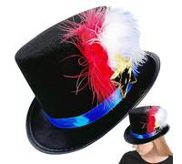 Chapeaux patriotiques pour hommes, chapeau blanc et bleu rouge | Drapeau étoile Patriotique Top Hat,Couvre-chef festif, coiffe de carnaval drôle, soutien de vacances, accessoire pe