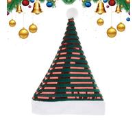 Chapeaux Père Noël Adulte Rayé en Velours Doux, Unisexe, Couvre-chef | Bonnets de Père Noël pour Pour Halloween Nouvel An Anniversaire Fêtes Hivernales