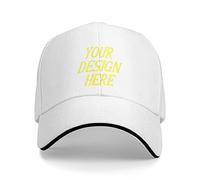 Chapeaux personnalisés Concevez votre propre Personnaliser Nom Texte Logo Image Photo Chapeaux pour Hommes Casquette de baseball, blanc, Taille unique