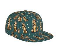 Chapeaux plats de camionneur pour femmes et hommes, casquette de baseball plate réglable avec imprimé familial berger allemand, casquette de baseball pour papa pour homme, noir