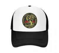 Chapeaux pour Adultes Cobra Kai No Mercy Casquette Baseball personnalisée pour Hommes et Femmes Respirant Classiques Téléfilms Trucker Hat Sport Snapback Chapeaux d’été Cadeaux d'extérieur