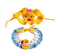 Chapeaux pour Chats Coiffe de Déguisement au Crochet avec Bavoir | Bonnet pour Chiot pour Petits et Moyens Animaux en Promenade, Extérieur, Maison, , Fête, Anniversaire