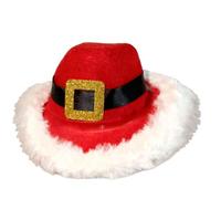 Chapeaux pour Chien | Couvre-Chef Adjustable en Tissu | Costume De Noël pour Chien avec Design À Bordure en Peluche Blanche,pour Chiot Fête Mariage Hiver Cosplay Action De