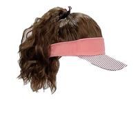 Chapeaux pour femmes, chapeaux de mode avec perruq Women's Curly Wig Baseball Cap - Wool Duckbill Cap with Half Tied Ponytail and Corn Whisker Curly Hair(Orange Hat - Light Brown)