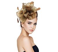 Chapeaux pour femmes Fascinators Womens Pillbox Flower Hat For Tea Party Cocktail Wedding Church (Coffee, One Size)/1