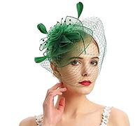 Chapeaux pour femmes Fascinators Womens Pillbox Flower Hat For Tea Party Cocktail Wedding Church (Green, One Size)