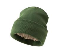 Chapeaux pour grosse tête extensible en satin acrylique doux et chaud Unisexe Accessoire de mode Satins Chapeaux pour grosse tête, vert militaire, Taille unique