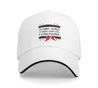 Chapeaux pour Hommes, Vieil Homme Punk Je suis blessé Je suis Vieux Je suis fatigué CM Cap Mode Casual Casquettes de Baseball Chapeau réglable Hip Hop Été Unisexe Casquettes de Baseball,Cadeau