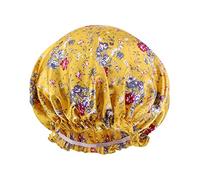 Chapeaux respirants pour femme - Chapeau de tête contre le cancer - Turban - Bonnet de bain - Bonnet de douche (jaune, taille unique)