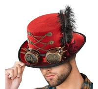 Chapeaux Steampunk, Chapeau Haut-de-forme Halloween Lunettes Vintage, En Feltre Réglable pour Hommes Femmes Adultes Costume Théâtre Cosplay