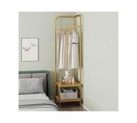 Chapeaux Taiyuan - porte-manteau d'angle en métal, rangement au sol de la chambre à coucher, porte-vêtements multifonctionnel, cintre for vêtements d'intérieur et de maison Assemblage Facile(Gold)