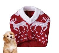 Chapeaux tricotés pour animaux domestiques, chapeau cache-oreilles pour chien - Élastique fait à la main avec flocon de neige, élan, chapeau d'hiver pour chien avec balle Bellv