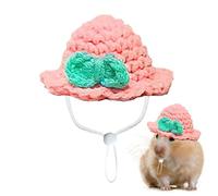 Chapeaux tricotés pour petits animaux, chapeau en tricot tarteuse,Tête pour animaux de compagnie petit chapeau de hamster | Accessoires de costume doux vêtements pour animaux colorés pour et fête