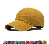 Chapeaux vintage unisexe pour femmes et hommes - Casquettes de baseball et chapeaux de papa pour un usage quotidien, jaune, taille unique