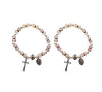 Chapelet 2 pièces Chapelet Charme Ornement Décoration Fournitures pour Noël Catholique Décoration Chapelet Cadeau pour Homme