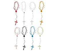 Chapelet 8 couleurs phosphorescentes en plastique lumineux pour la dévotion et le port quotidien, taille unique, Plastique, Agate