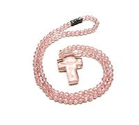 Chapelet avec perles de cristal - Pendentif à suspendre pour prière religieuse, méditation et guérison spirituelle | Bijoux durables pour femmes, hommes, yoga, 4.68x1.95in, Cristal